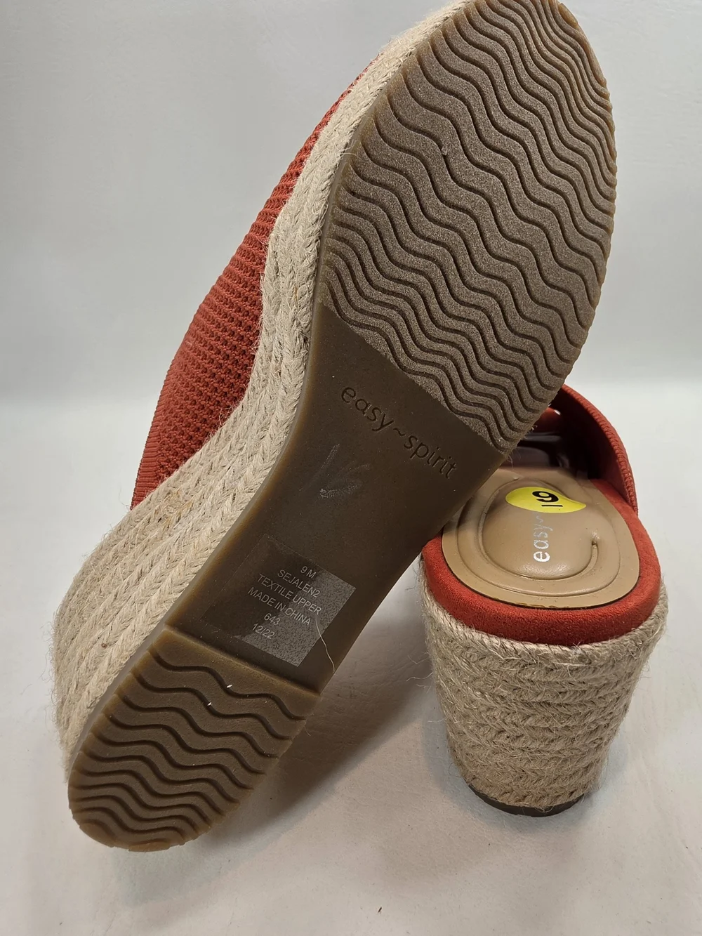 Easy Spirit Knit Slip-On Espadrille Wedge in Terracotta